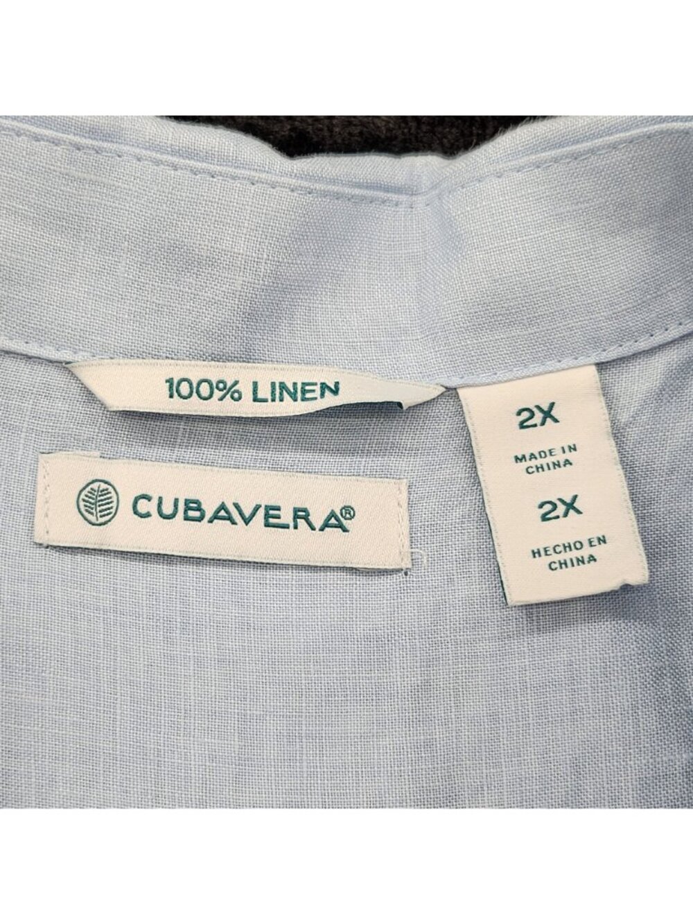 Cubavera 100% Linen Guayabera Shirt 2X Retro Pleat Airy Coastal Resort Tropical - Picture 2 of 8
